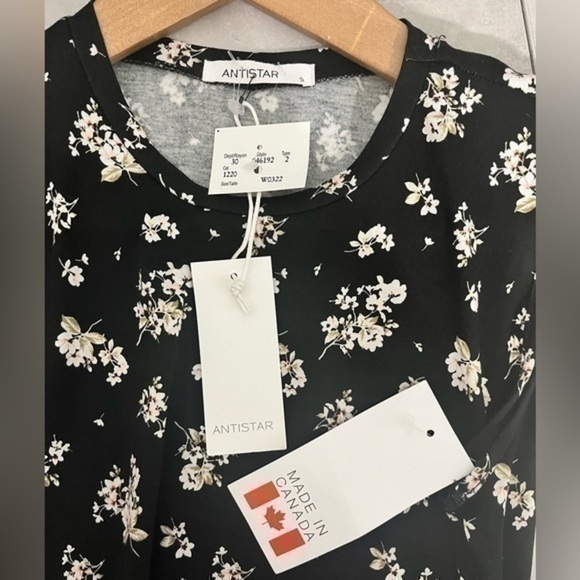 3/$30 _ ANTISTAR | NWT 🏷️ black floral maxi dress crewneck sleeveless small - Picture 5 of 6